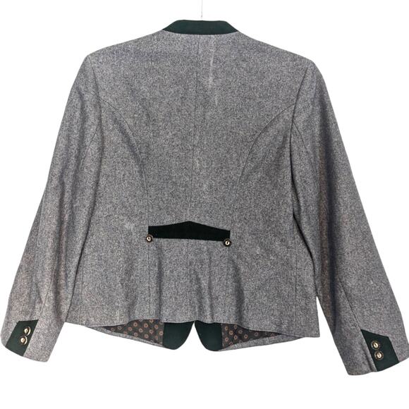 Vintage Steinbock Trachten Grey Green Wool Oktoberfest Tyrol Blazer Austrian SEE - Picture 2 of 16